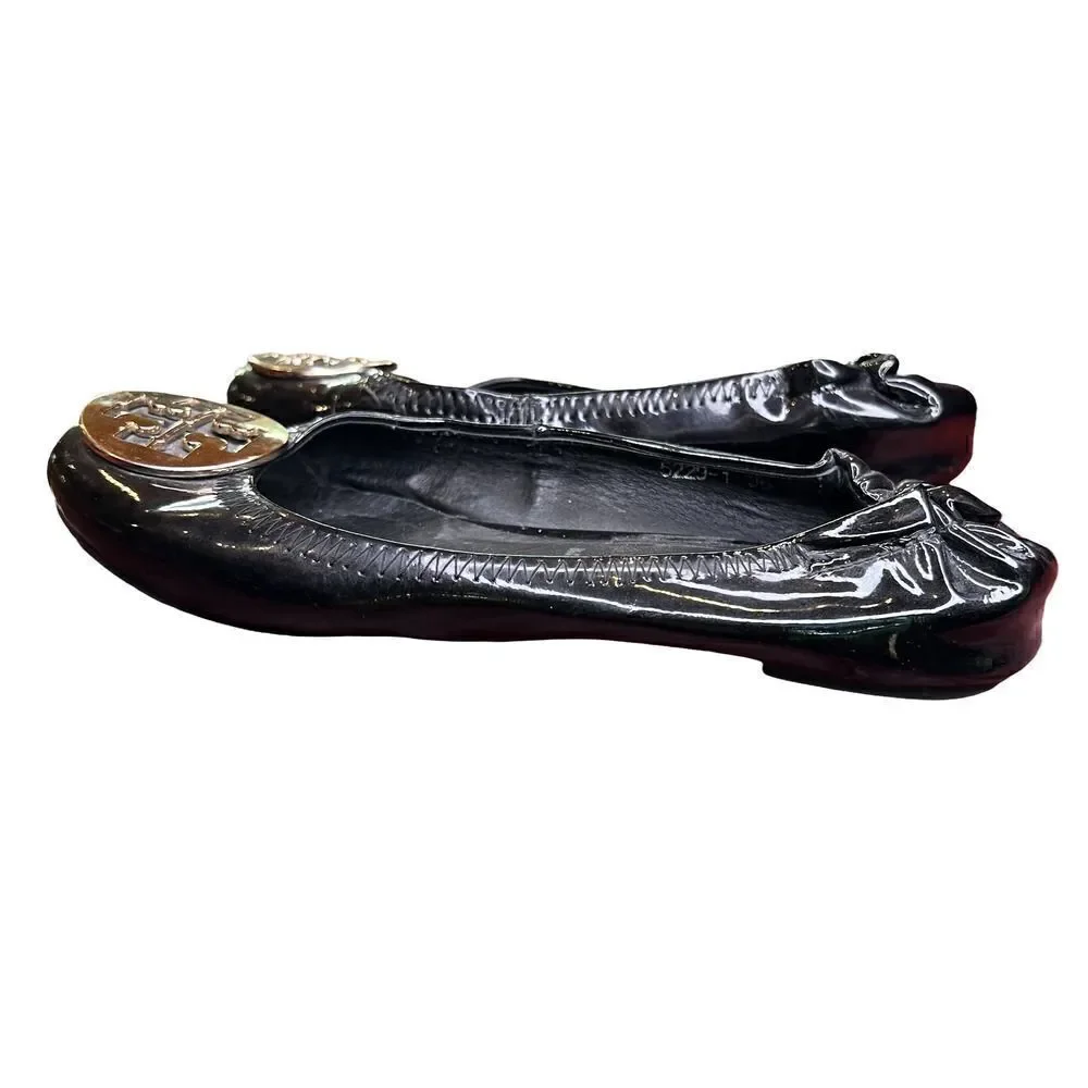 Tory Burch Black Reva Logo Ballet Flat Size 36